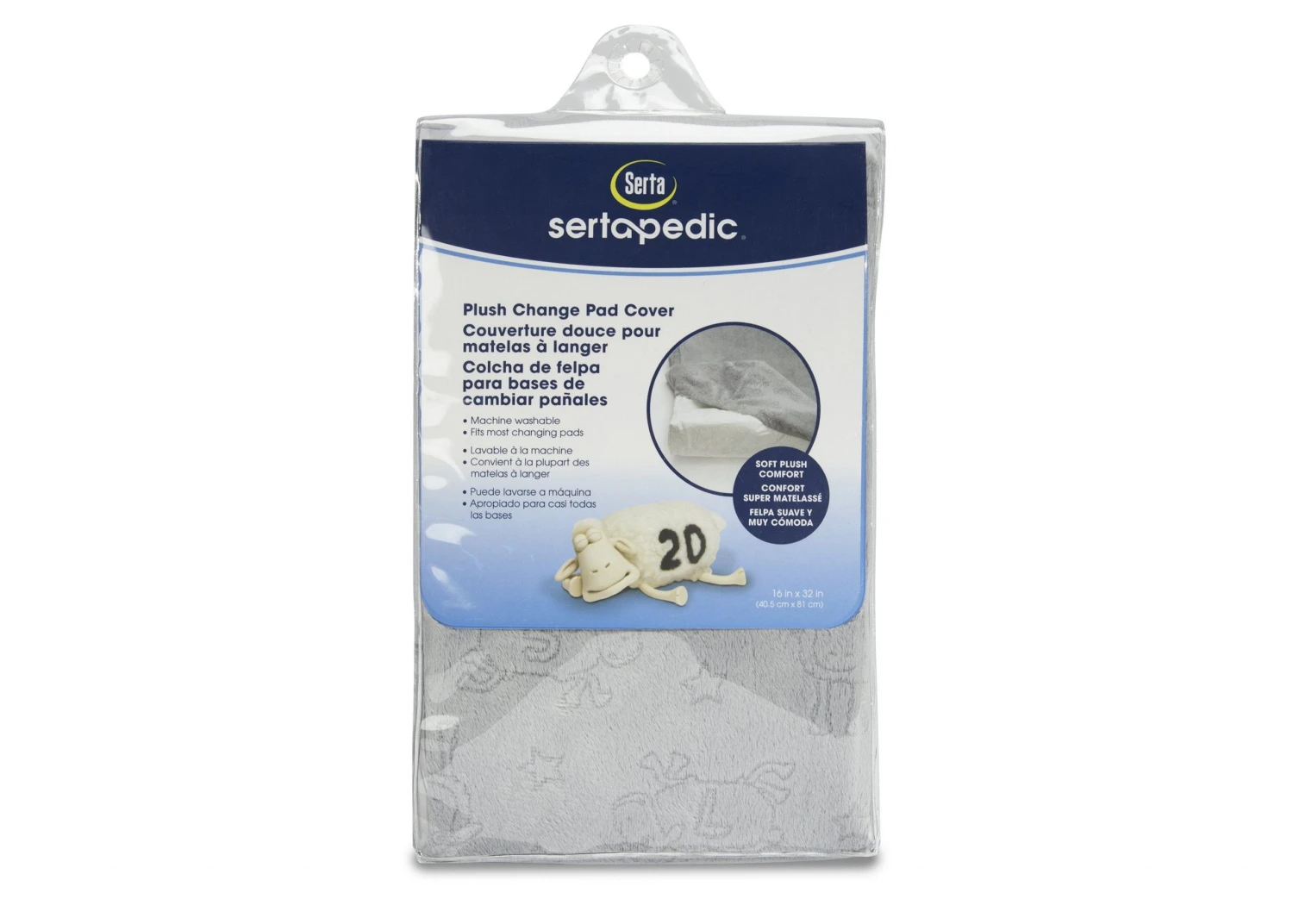 Sertapedic Plush Contoured Changing Pad Cover | Super Soft And Comfy For Baby (Grey) 3 Sertapedic Plush Contoured Changing Pad Cover | Super Soft And Comfy For Baby (Grey)