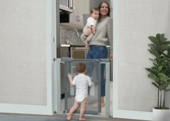 Jeep Adjustable Baby Safety Gate - Easy Fit Pressure Mount Design With Walk-Through Door Baby Gates