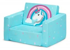 Delta Children Unicorn Cozee Flip Out Chair - 2-in-1 Convertible Chair To Lounger For Kids Kids’ Chairs