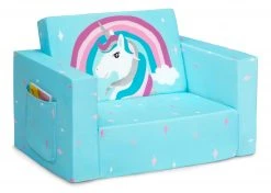Delta Children Unicorn Cozee Flip Out Chair - 2-in-1 Convertible Chair To Lounger For Kids Kids’ Chairs