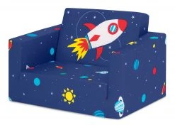 Delta Children Kids’ Chairs Spaceship Cozee Flip Out Chair - 2-in-1 Convertible Chair To Lounger For Kids