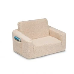 Delta Children Kids’ Chairs Cozee Flip-Out Sherpa 2-in-1 Convertible Chair To Lounger For Kids