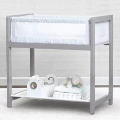 Delta Children Classic Wood Bedside Bassinet Sleeper - Portable Crib With High-End Wood Frame