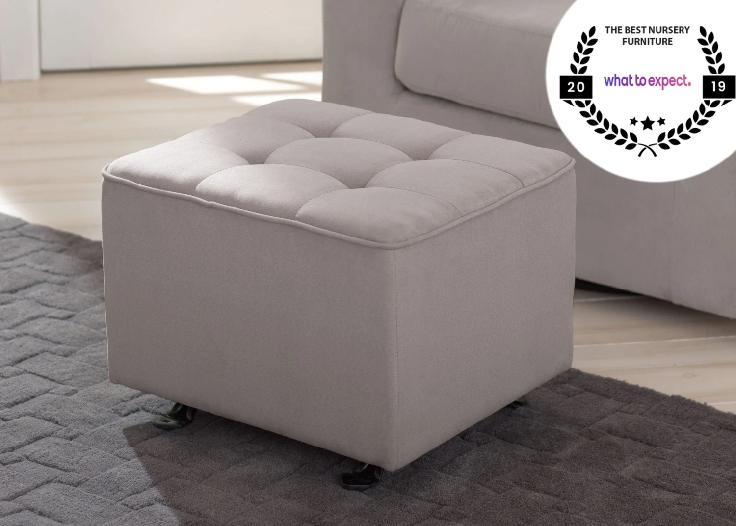 Delta Children Tufted Nursery Gliding Ottoman 3 Delta Children Tufted Nursery Gliding Ottoman