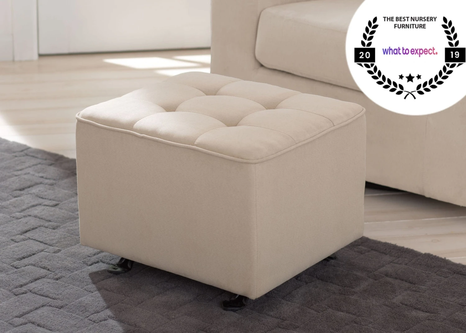 Delta Children Tufted Nursery Gliding Ottoman 7 Delta Children Tufted Nursery Gliding Ottoman