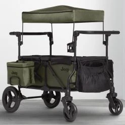 What's New Jeep Deluxe Wrangler Wagon Stroller With Cooler Bag And Parent Organizer