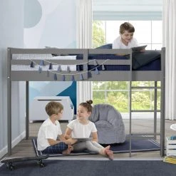 Delta Children Twin Beds & Headboards Twin Loft Bed With Guardrail And Ladder