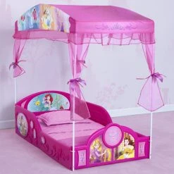 Disney Princess Plastic Sleep And Play Toddler Bed With Canopy By Delta Children Toddler Beds