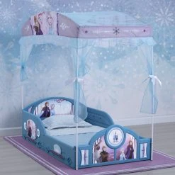 Disney Frozen II Plastic Sleep And Play Toddler Bed With Canopy By Delta Children Toddler Beds