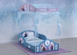 Disney Frozen II Plastic Sleep And Play Toddler Bed With Canopy By Delta Children Toddler Beds