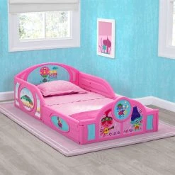Delta Children Trolls World Tour Plastic Sleep And Play Toddler Bed Toddler Beds