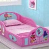 Delta Children Trolls World Tour Plastic Sleep And Play Toddler Bed Toddler Beds