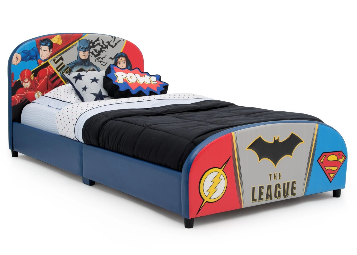 Delta Children Twin Beds & Headboards DC Comics Justice League Upholstered Twin Bed 6 Delta Children Twin Beds & Headboards DC Comics Justice League Upholstered Twin Bed