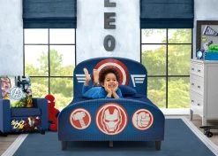 Delta Children Avengers Upholstered Twin Bed Twin Beds & Headboards