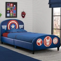 Delta Children Avengers Upholstered Twin Bed Twin Beds & Headboards