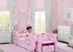 Delta Children Princess Carriage Convertible Toddler-to-Twin Bed