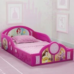 Delta Children Princess Deluxe Toddler Bed With Attached Guardrails
