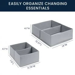 Serta 7-Piece Essential Changing Table Set - Newborn Baby Gift Set For Boys And Girls – Set Includes Changing Pad, Plush Changing Pad Cover, 3 Changing Pad Liners And 2 Storage Bins