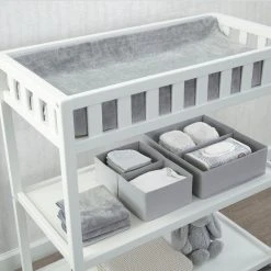 Serta 7-Piece Essential Changing Table Set - Newborn Baby Gift Set For Boys And Girls – Set Includes Changing Pad, Plush Changing Pad Cover, 3 Changing Pad Liners And 2 Storage Bins