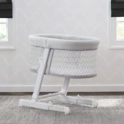 Little Folks By Delta Children Oval Bedside Sleeper Bassinet