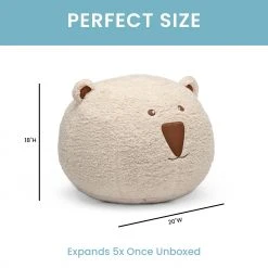 Delta Children Bear Plush Foam Pouf Ottoman