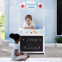 Delta Children Reversible 4-in-1 Pretend Play Center With Chalkboard & Storage