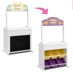 Delta Children Reversible 4-in-1 Pretend Play Center With Chalkboard & Storage