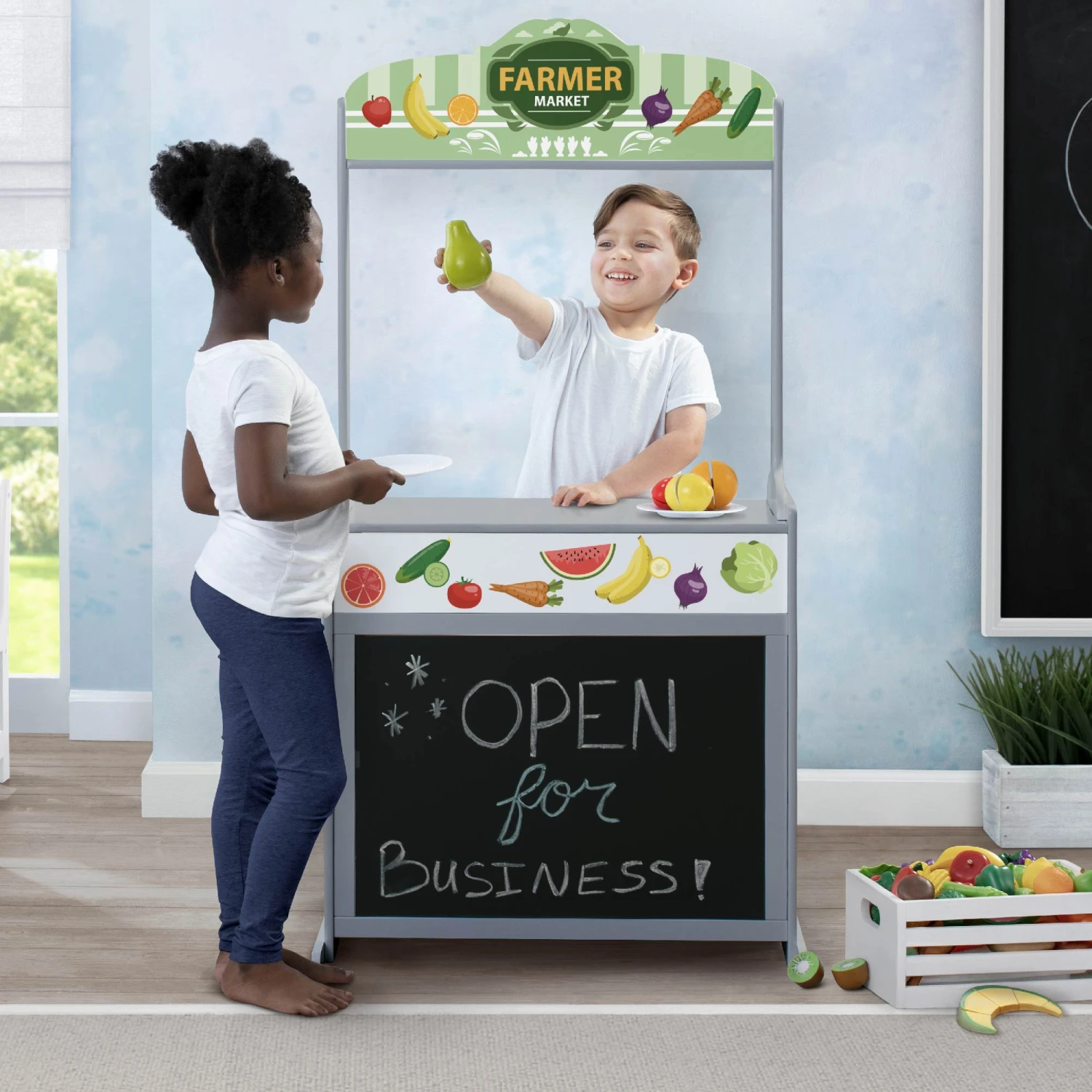 Delta Children Reversible 4-in-1 Pretend Play Center With Chalkboard & Storage 14 Delta Children Reversible 4-in-1 Pretend Play Center With Chalkboard & Storage