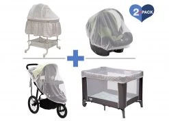 Delta Children 2-Pack Of Universal Mosquito Nets For Strollers, Joggers, Play Yards, Pack ‘n Plays, Infant Cars Seats, Infant Strollers & Bassinets