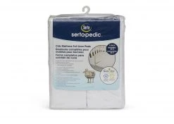 SertaPedic Sheets & Mattress Covers Crib Mattress Liner Pads (Pack Of 2)| Extra Protection For Baby’s Crib With Nanotex Technology| 100% Waterproof (White)