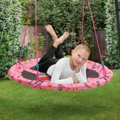 Delta Children Outdoor JoJo Siwa 40-Inch Saucer Swing For Kids