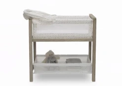 Simmons Kids Farmhouse 2-in-1 Wood Bedside Bassinet Sleeper And Changer Bassinets
