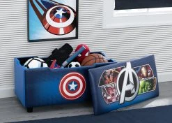 Delta Children Avengers Upholstered Storage Bench For Kids Gifts