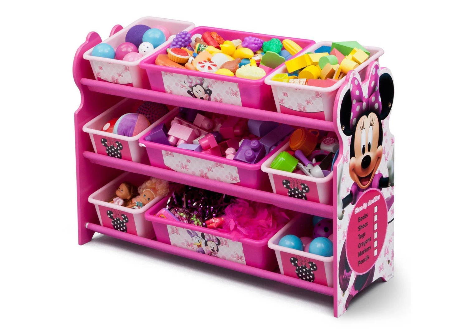 Delta Children Minnie Mouse Plastic 9 Bin Organizer 5 Delta Children Minnie Mouse Plastic 9 Bin Organizer