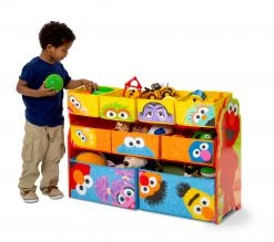 Delta Children Sesame Street Deluxe 9 Bin Design And Store Toy Organizer Storage