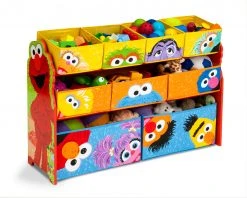 Delta Children Sesame Street Deluxe 9 Bin Design And Store Toy Organizer Storage