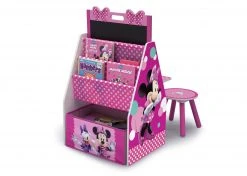 Delta Children Minnie Mouse Deluxe Kids Art Table - Easel, Desk, Stool, Toy Organizer