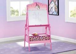 Delta Children Rainbow Dreams Wooden Activity Easel With Storage Easels