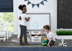 Delta Children At-Home Artist Center – Deluxe Double-Sided Easel & Storage Unit