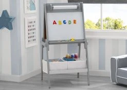 Delta Children Gifts Chelsea Double-Sided Storage Easel With Paper Roll And Magnets | Dry Erase Surface & Chalkboard Surface