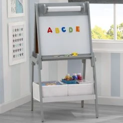 Delta Children Gifts Chelsea Double-Sided Storage Easel With Paper Roll And Magnets | Dry Erase Surface & Chalkboard Surface
