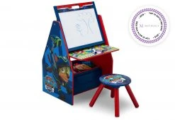 Delta Children PAW Patrol Deluxe Kids Art Table - Easel, Desk, Stool, Toy Organizer Gifts