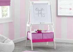 Delta Children Classic Kids Whiteboard/Dry Erase Easel With Paper Roll And Storage