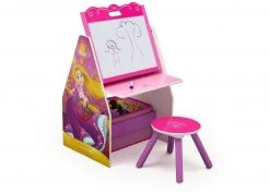 Delta Children Easels Princess Activity Center - Easel Desk With Stool & Toy Organizer