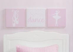 Delta Children Ballerina 3-Piece Canvas Wall Art Set For Girls