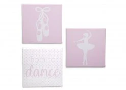 Delta Children Ballerina 3-Piece Canvas Wall Art Set For Girls