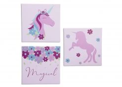 Delta Children Unicorn 3-Piece Canvas Wall Art Set For Girls Décor & Accessories