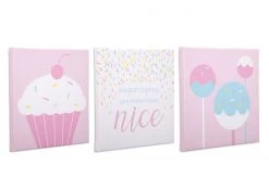Delta Children Cake Pops 3-Piece Canvas Wall Art Set For Girls Décor & Accessories