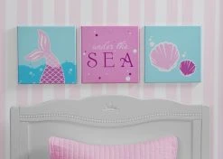 Delta Children Seashell 3-Piece Canvas Wall Art Set For Girls Décor & Accessories