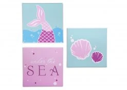 Delta Children Seashell 3-Piece Canvas Wall Art Set For Girls Décor & Accessories